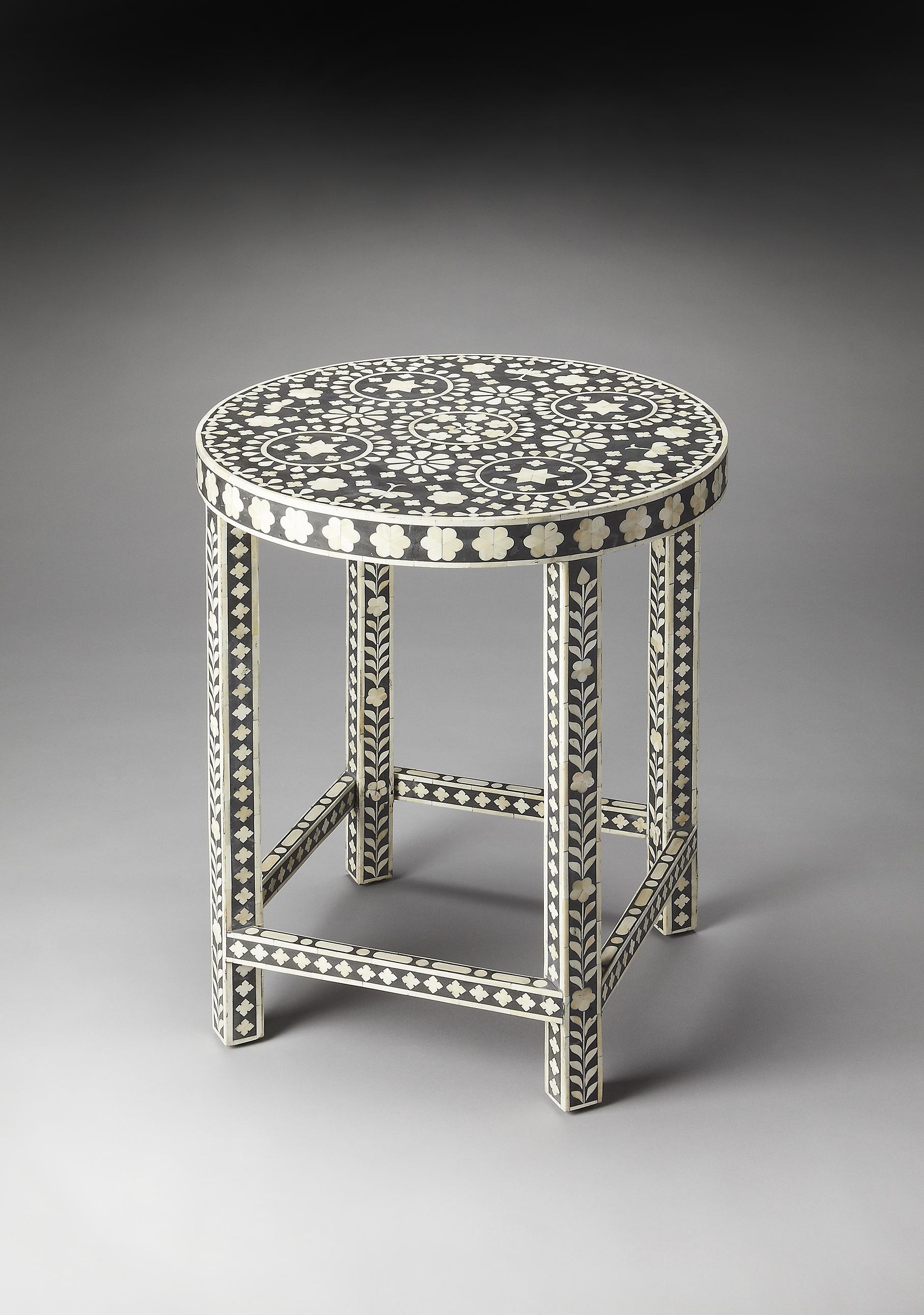 Bone inlay accent table deals